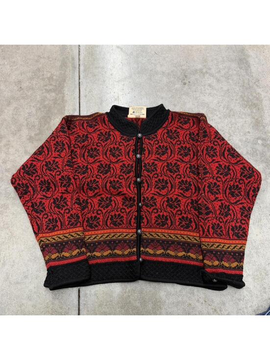Dale Of Norway Sweaters - vintage dale of norway red and black button down knit cardigan sweater large